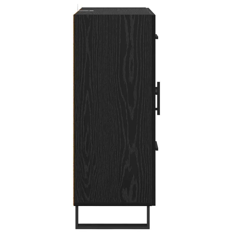 Buffet Chêne noir 69,5 x 34 x 90 cm Bois d'ingénierie et fer - 7