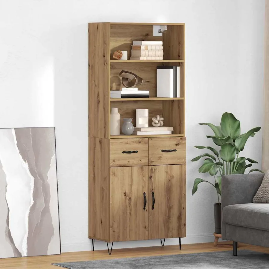 Haut Armoire 2 pcs Chêne artisanal 69,5 x 34 x 180 cm
