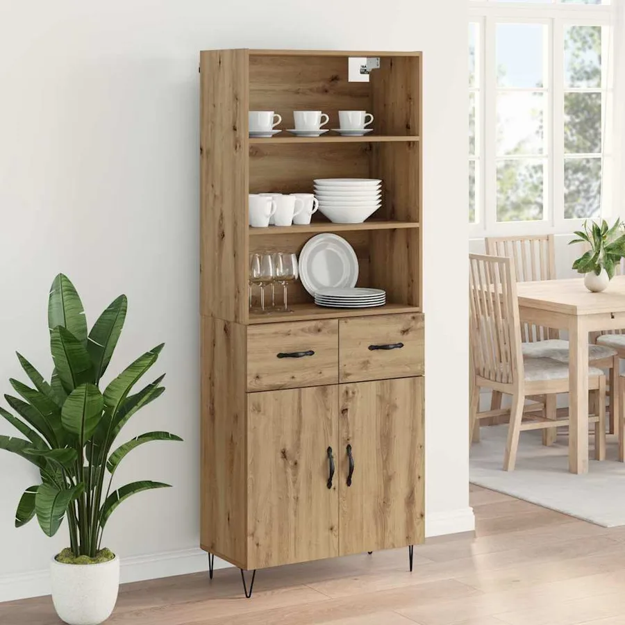 Haut Armoire 2 pcs Chêne artisanal 69,5 x 34 x 180 cm - 4