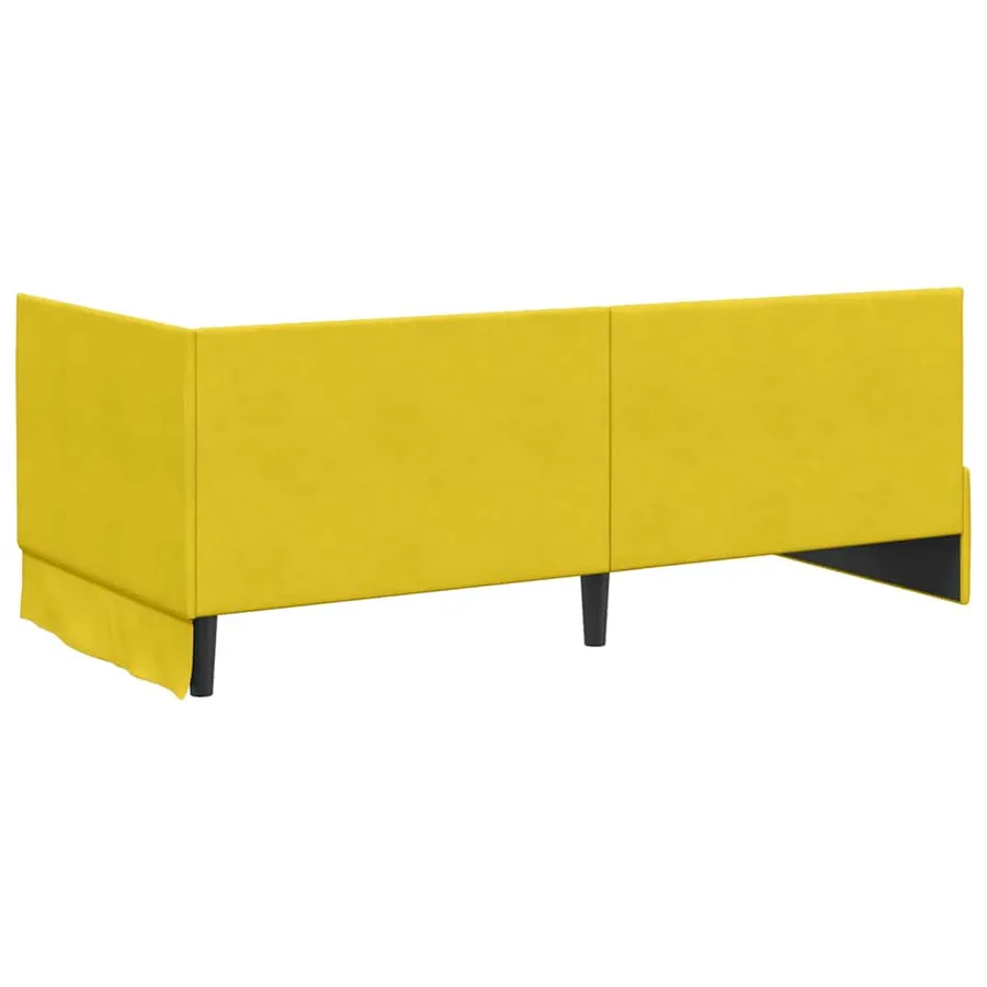 Cadre de lit d'angle Jaune 90 cm x 190 cm Velours - 7