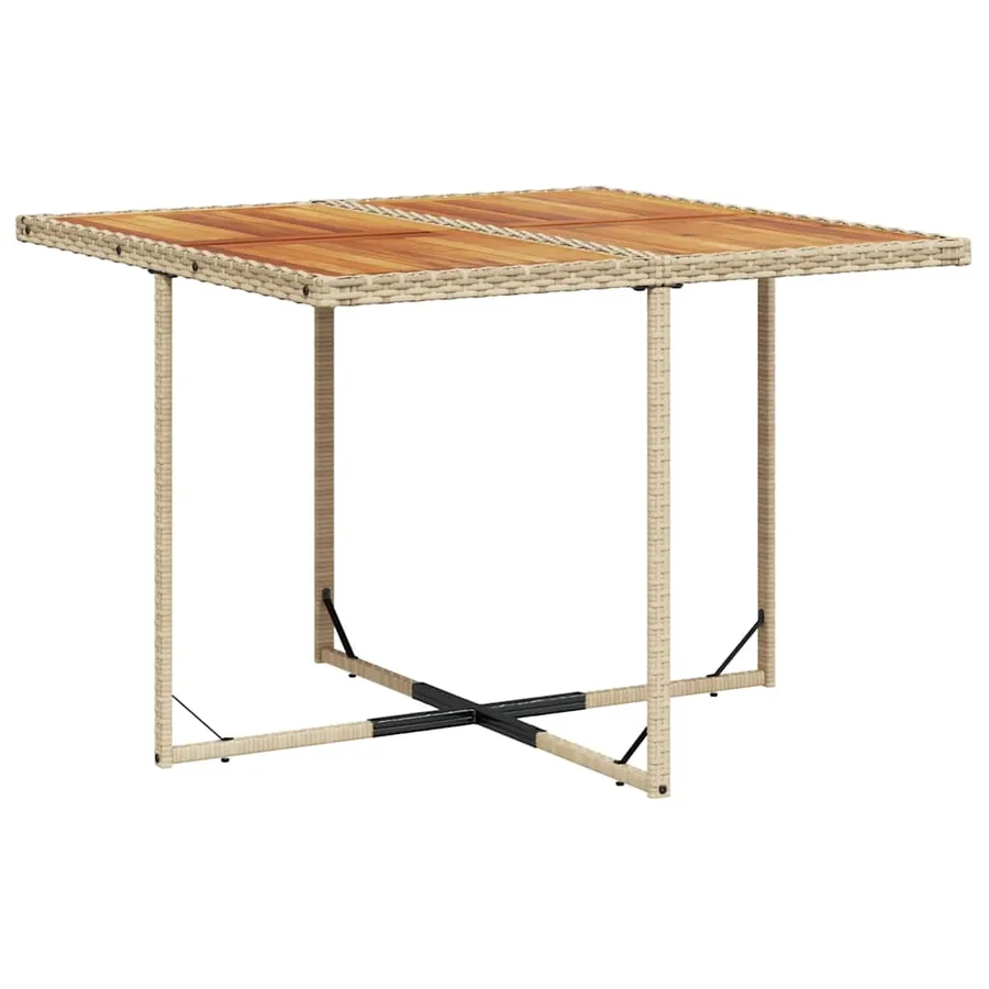Ensemble à manger de jardin et coussins 9 pcs beige Poly rotin - 4