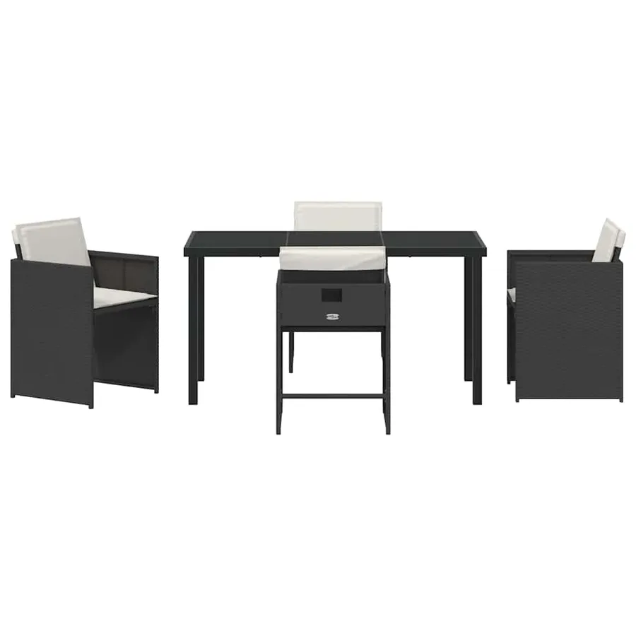 Ensemble de salle à manger pour jardin 5 pcs Noir polyrotin - 7