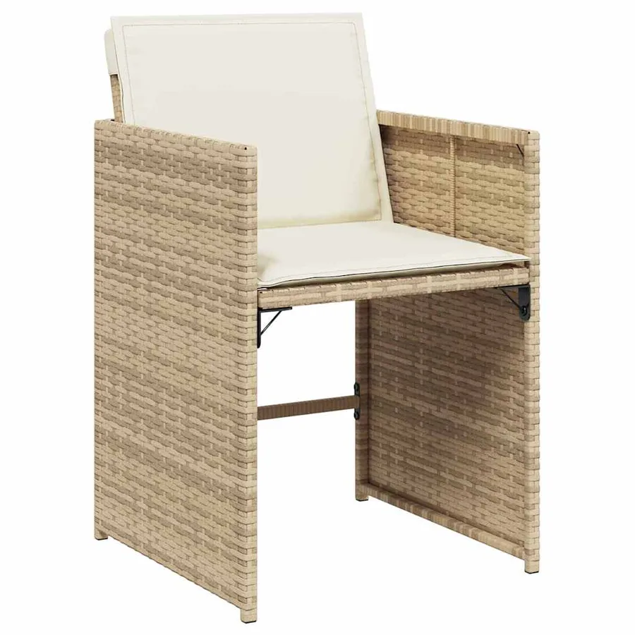 Ensemble de salle à manger pour jardin 5 pcs Beige polyrotin - 6