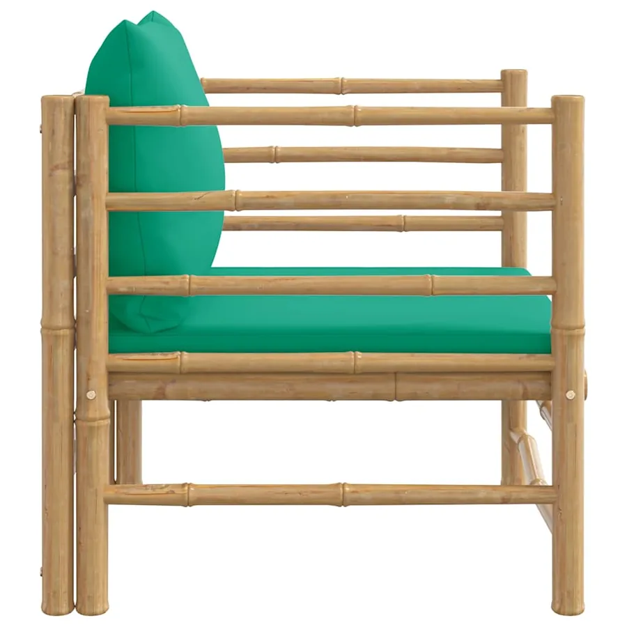 Canapé de jardin avec coussins vert bambou - 4