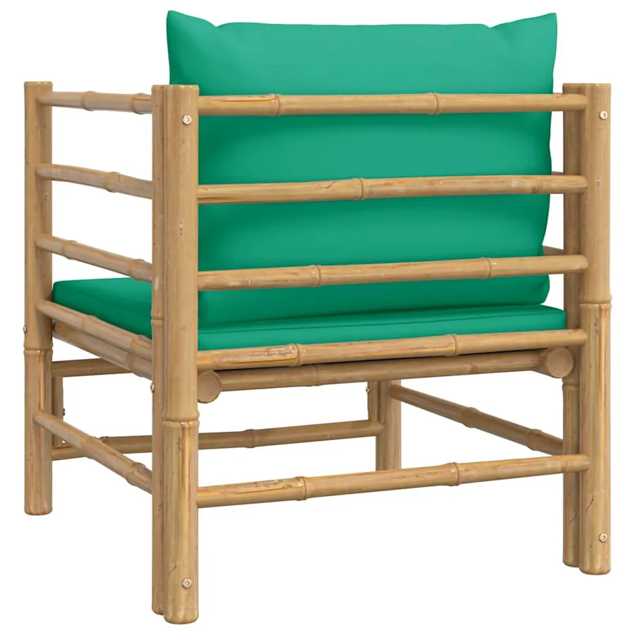 Canapé de jardin avec coussins vert bambou - 5