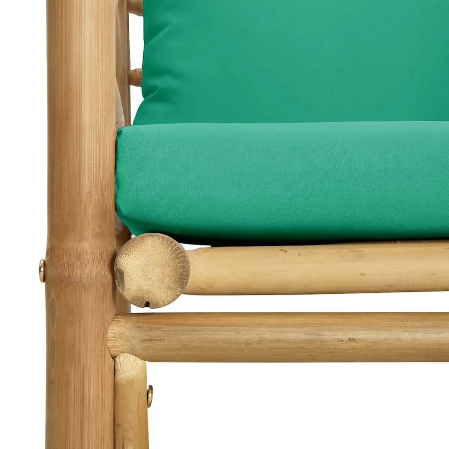 Canapé de jardin avec coussins vert bambou - 6