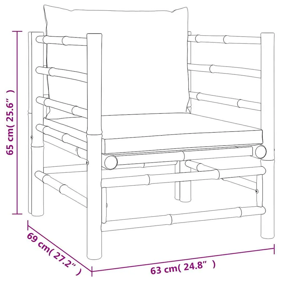 Canapé de jardin avec coussins vert bambou - 7