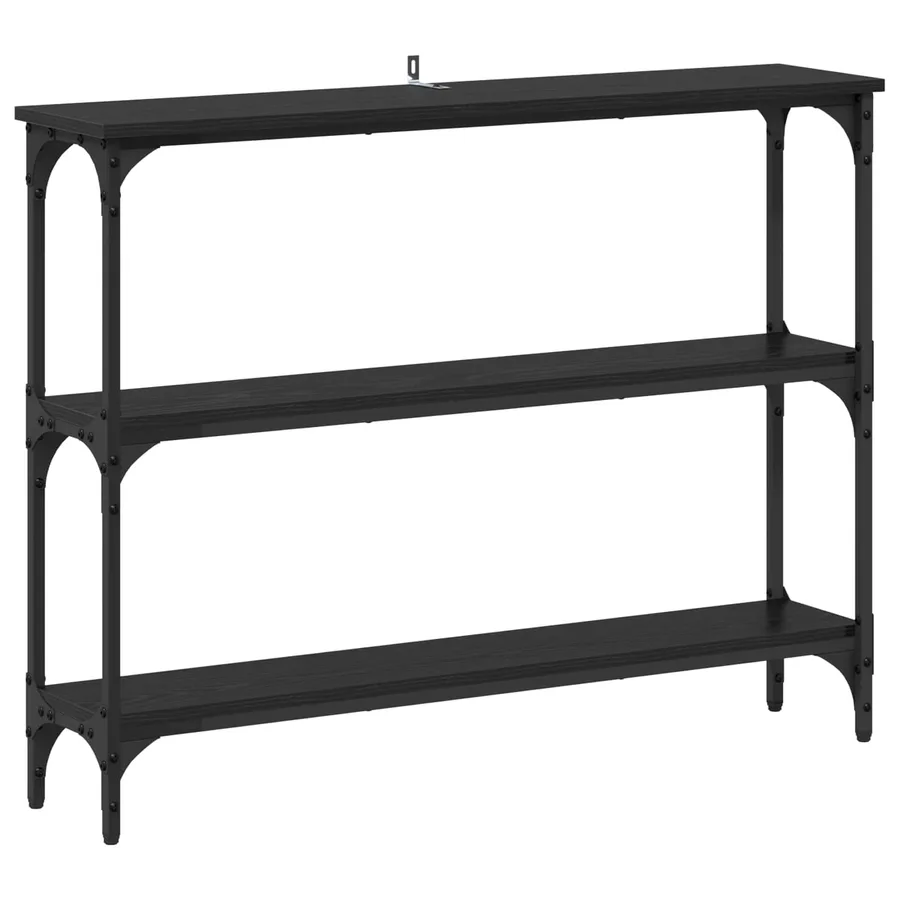 Table console Chêne noir 100 x 22,5 x 75 cm Bois d'ingénierie - 2