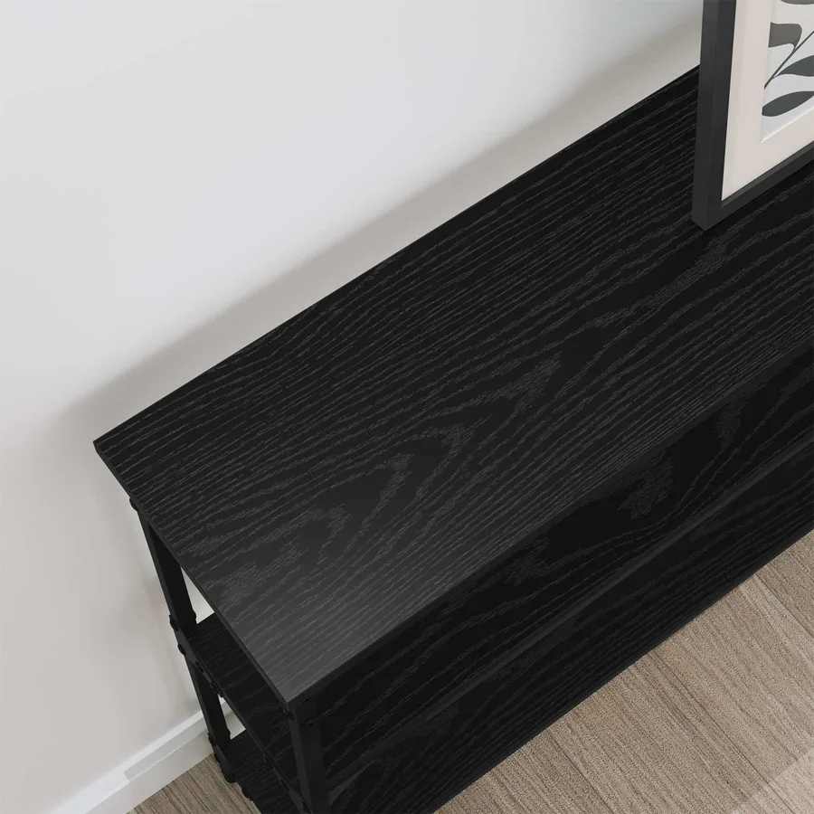 Table console Chêne noir 100 x 22,5 x 75 cm Bois d'ingénierie - 4