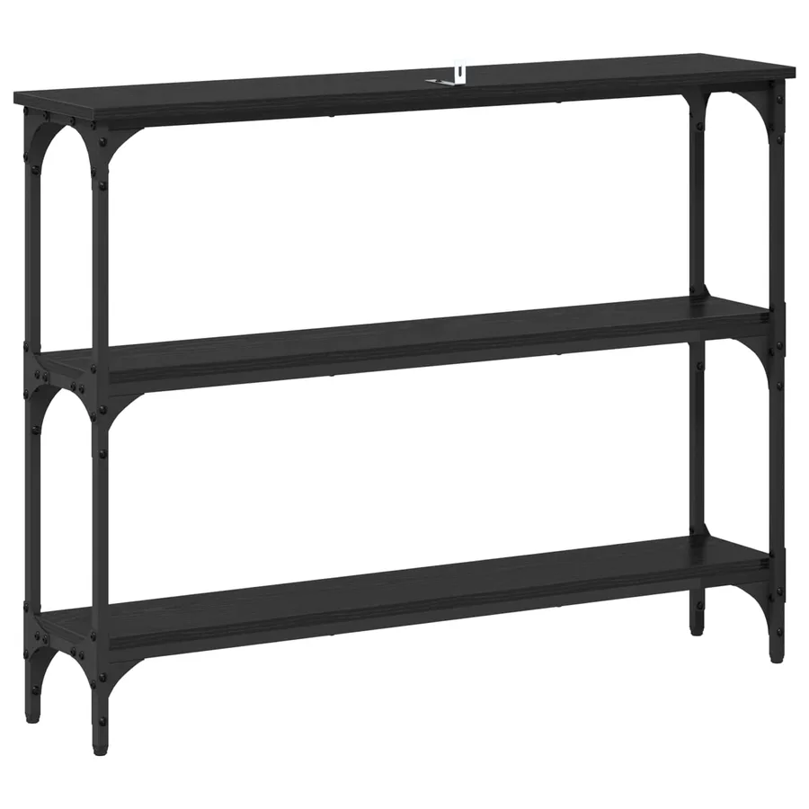 Table console Chêne noir 100 x 22,5 x 75 cm Bois d'ingénierie - 7