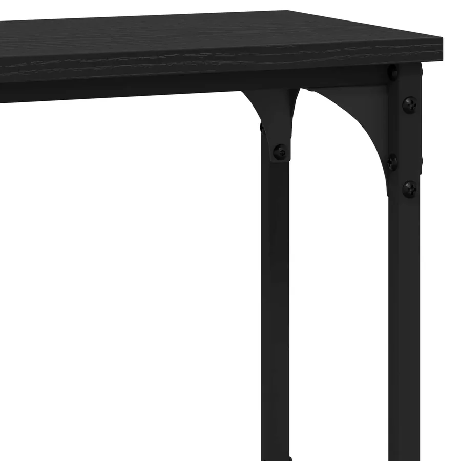 Table console Chêne noir 100 x 22,5 x 75 cm Bois d'ingénierie - 9