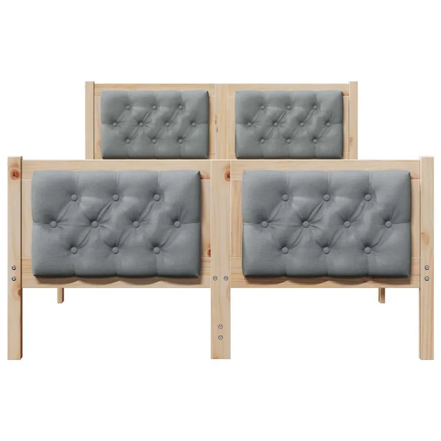 Cadre de lit Gris clair 120 x 200 cm Pin massif - 5