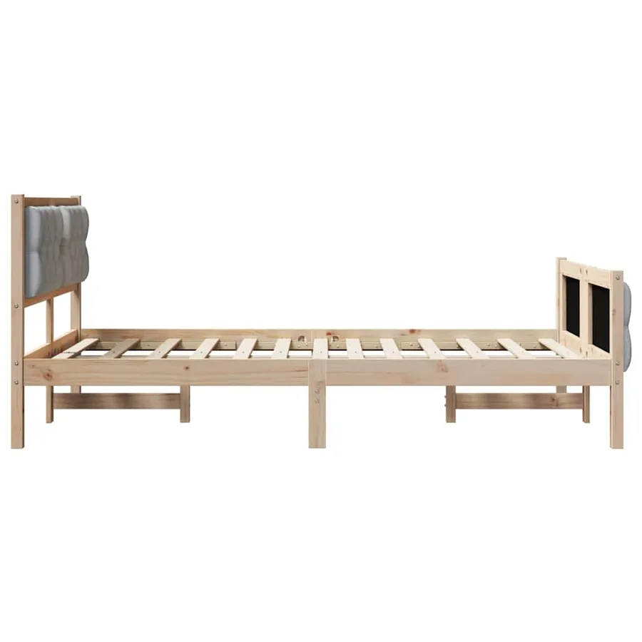 Cadre de lit Gris clair 120 x 200 cm Pin massif - 6