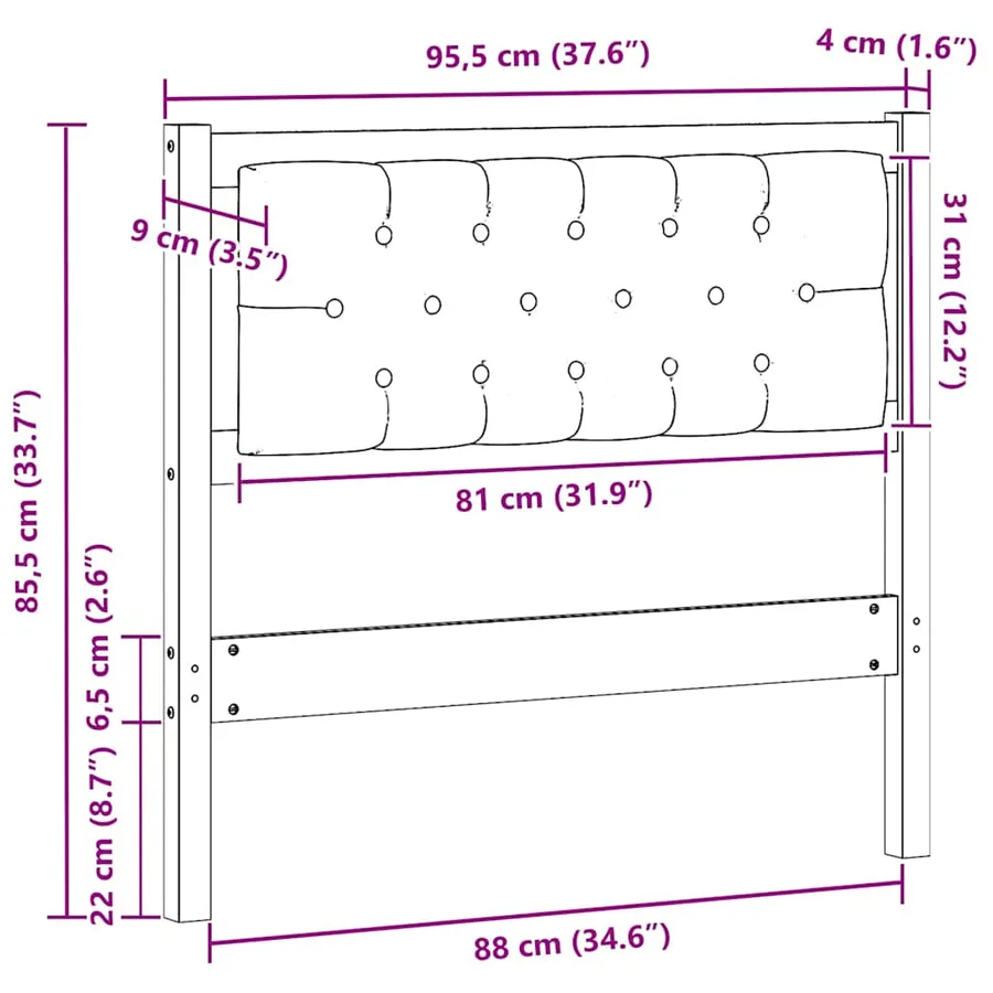 Tête de lit Autre Blanc et gris clair 90 cm Bois massif en pin - 11