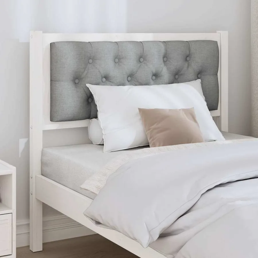 Tête de lit Autre Blanc et gris clair 90 cm Bois massif en pin - 3