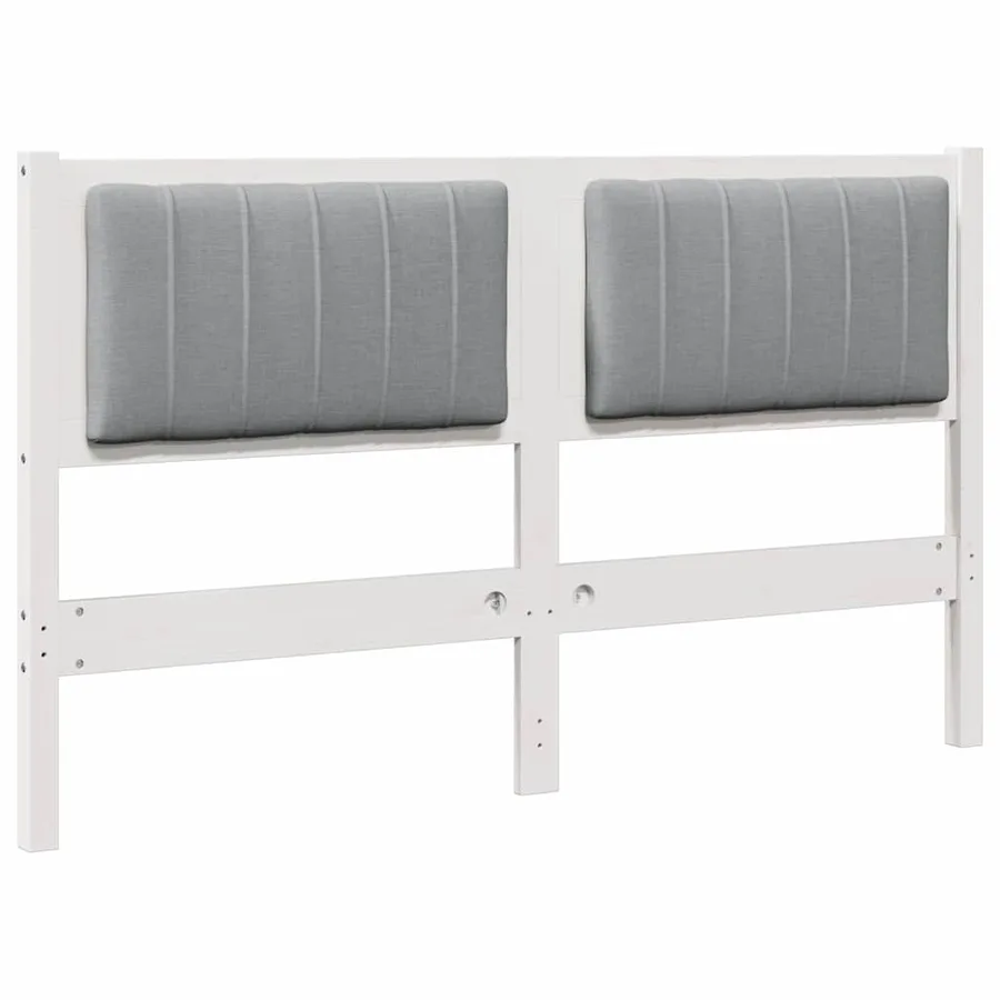 Tête de lit capitonnée avec tête de lit Blanc 135 cm Pin massif - 2