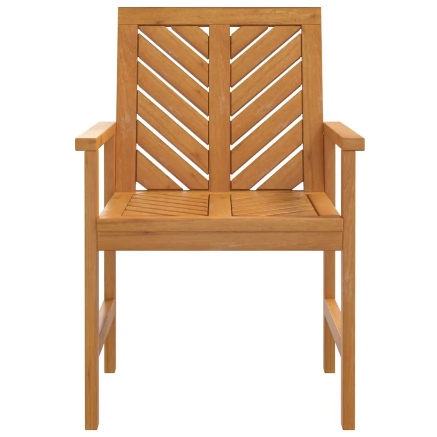 Chaises à manger de jardin lot de 3 bois massif d'acacia - 4