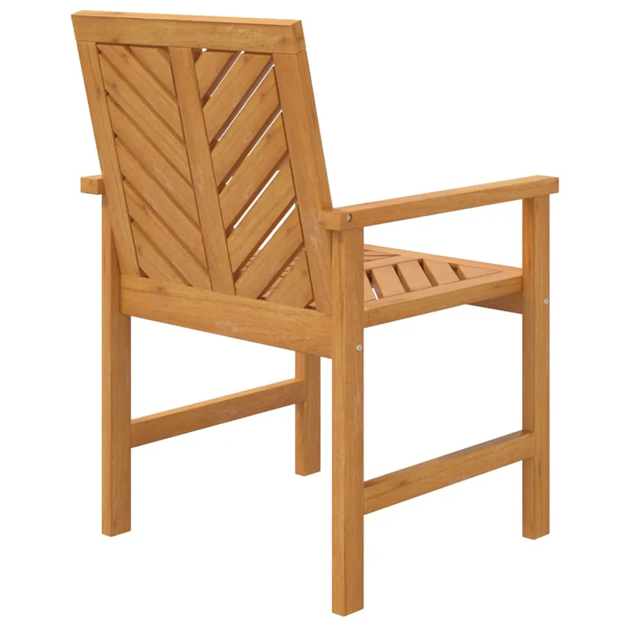Chaises à manger de jardin lot de 3 bois massif d'acacia - 6