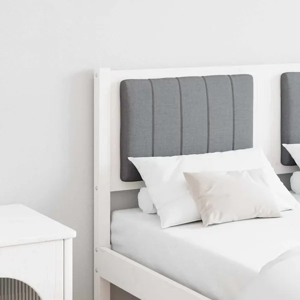 Tête de lit capitonnée avec tête de lit Blanc 120 cm Pin massif