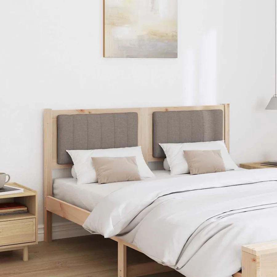 Tête de lit capitonnée Marron 140 cm Pin massif - 3