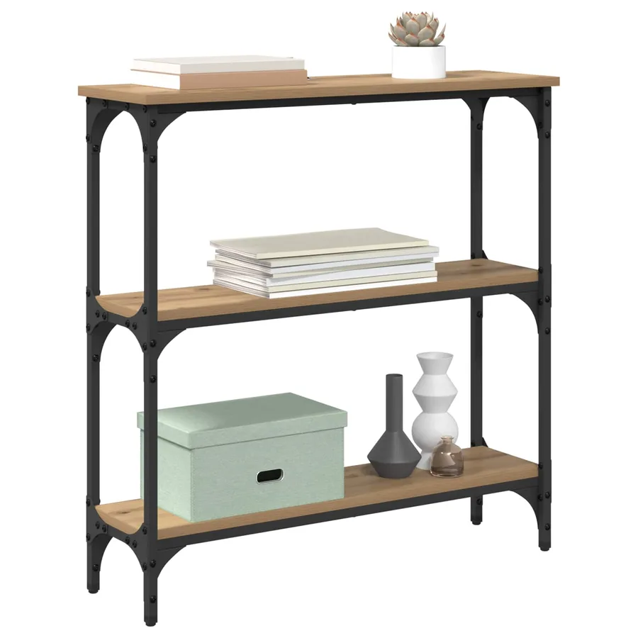 Table console Chêne artisanal 75 x 22,5 x 75 cm - 3