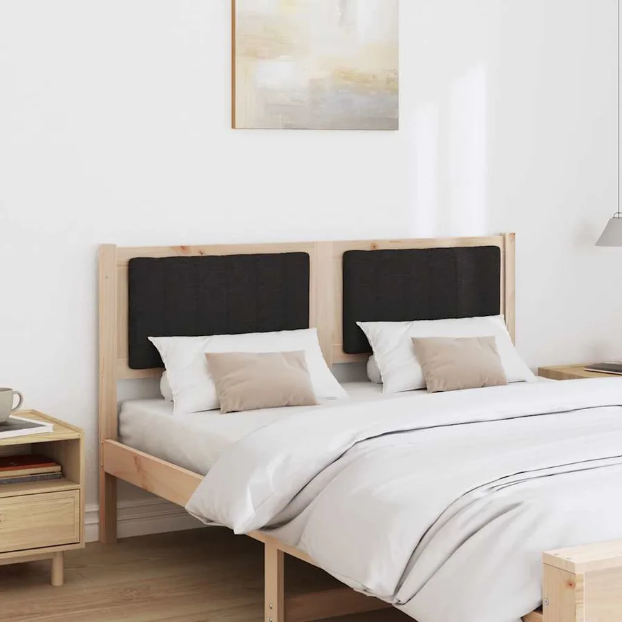 Tête de lit capitonnée Marron 135 cm Pin massif - 3
