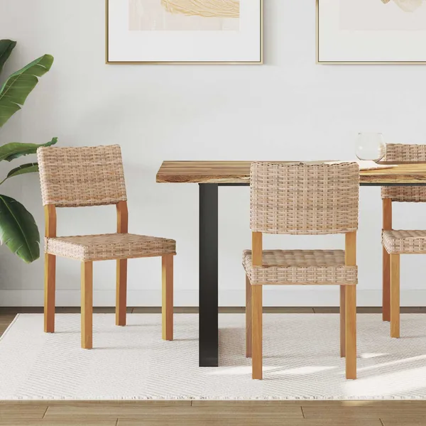 Chaise de salle à manger 2 pcs Rattan Kubu Naturel