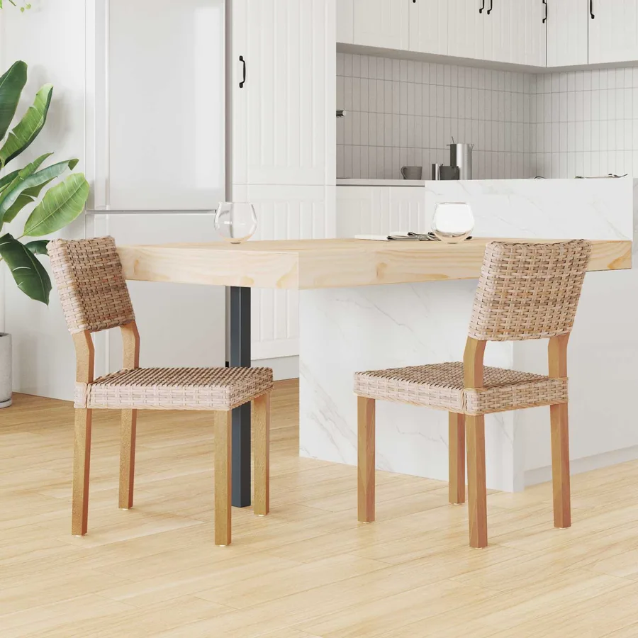 Chaise de salle à manger 2 pcs Rattan Kubu Naturel - 3