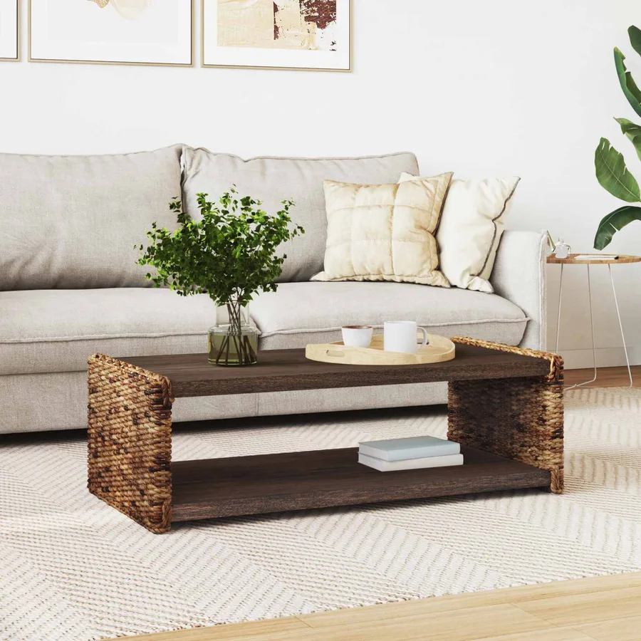 Table basse Naturel 110 x 55 x 35 cm Bois de Mahogany Massif - 3
