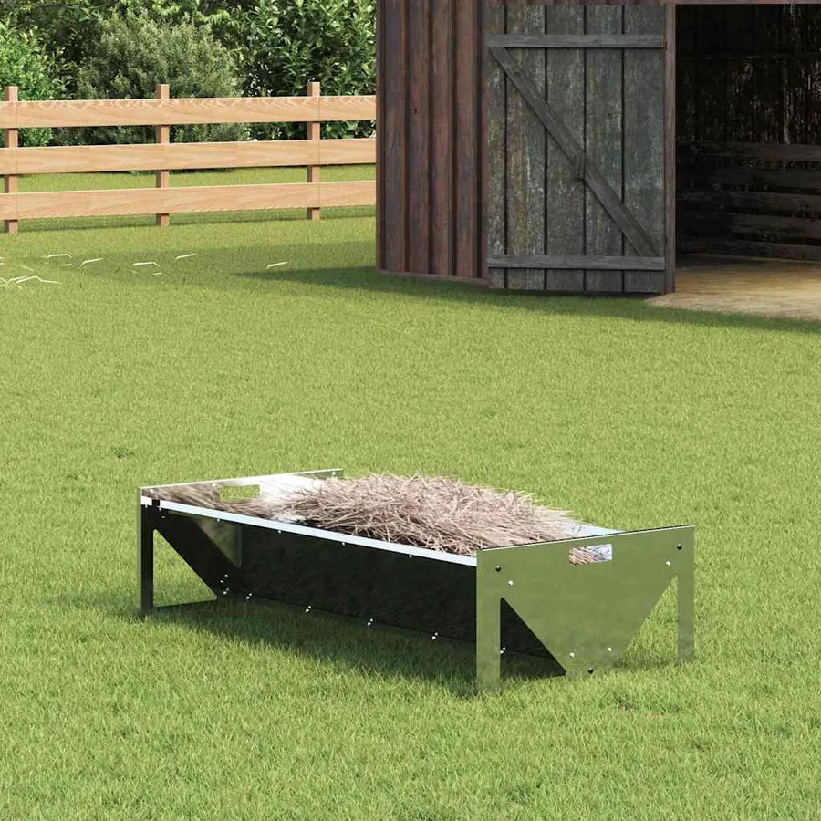 Trough d'alimentation pour le bétail Argent 108 x 50 x 28 cm