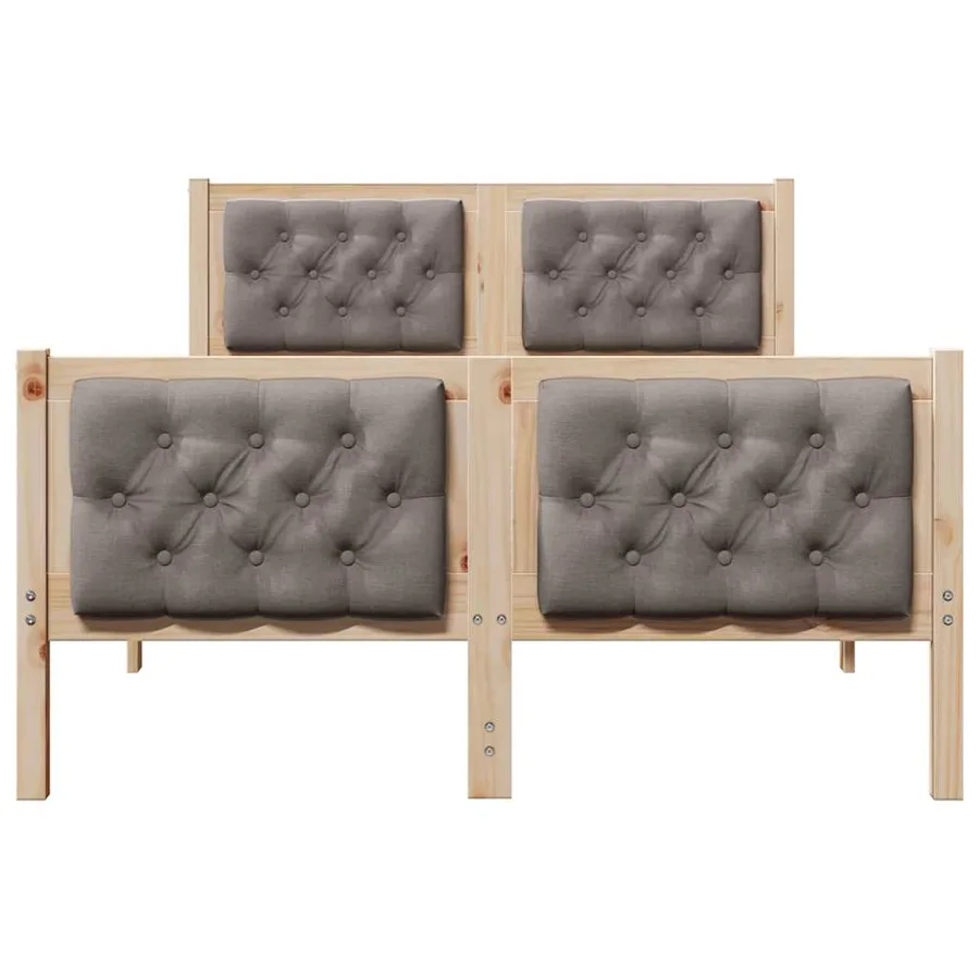Cadre de lit avec tête de lit Taupe 120 x 200 cm Pin massif - 5