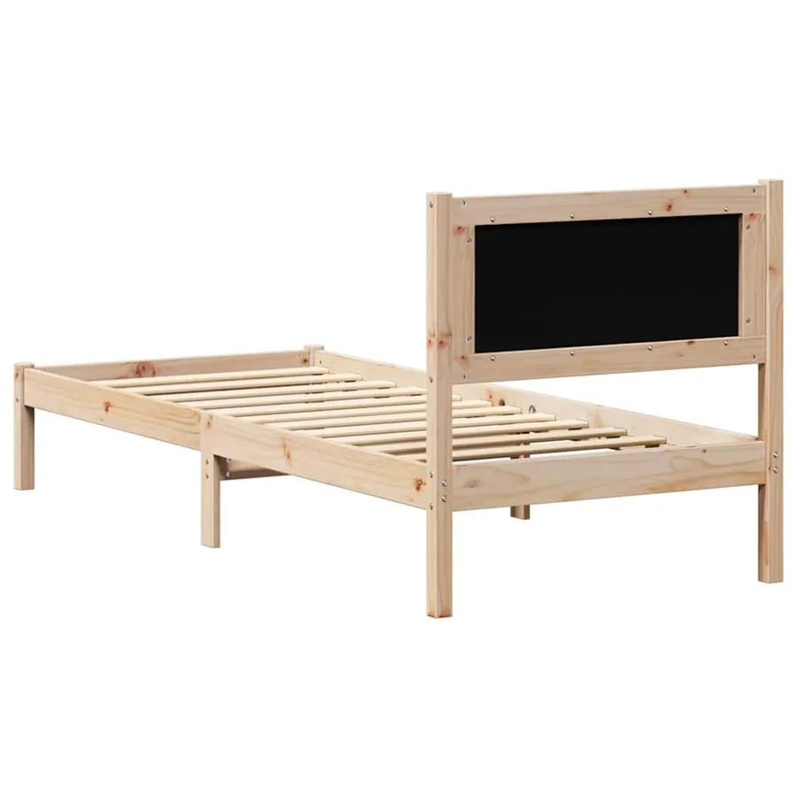 Cadre de lit avec tête de lit Gris clair 75 x 190 cm Pin massif - 7
