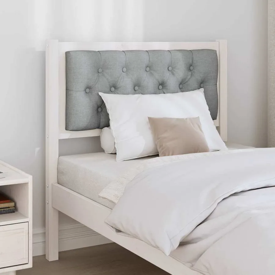 Tête de lit Autre Blanc et gris clair 80 cm Bois massif en pin - 3