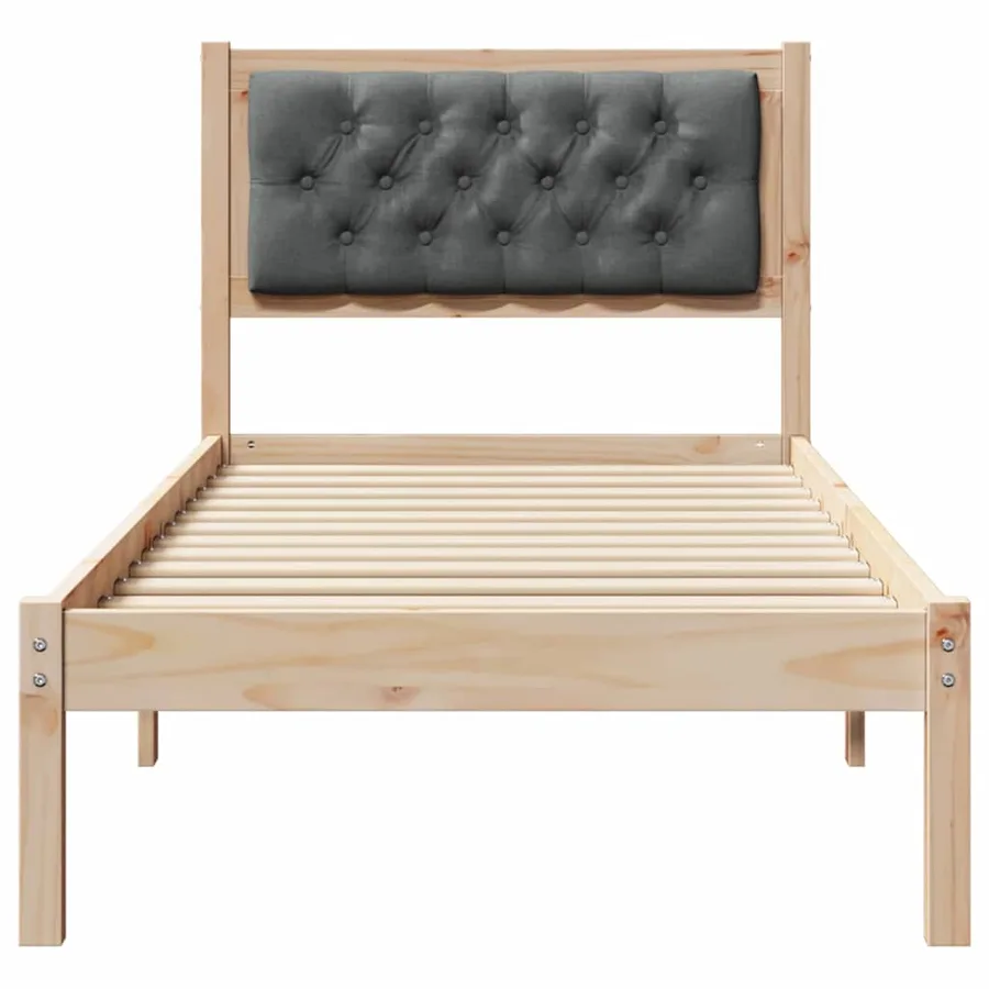 Cadre de lit avec tête de lit Gris foncé 80 x 200 cm Pin massif - 5