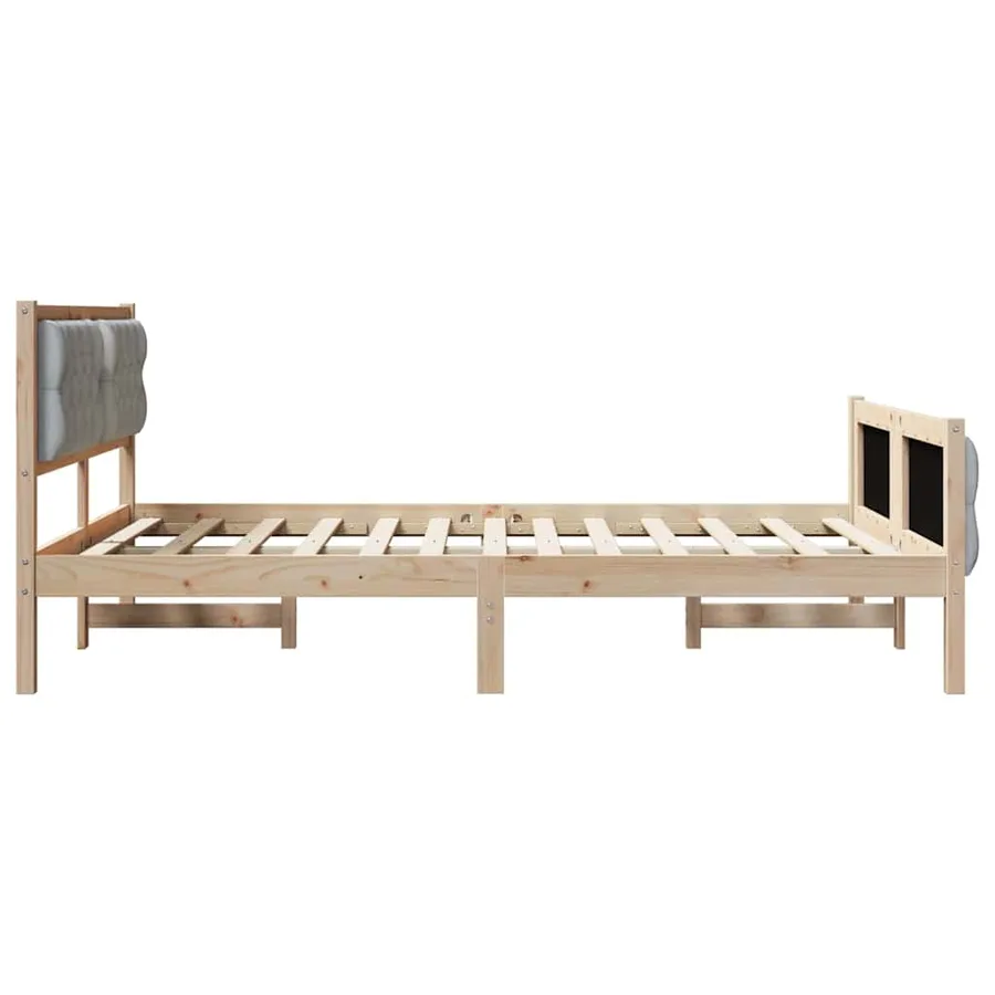 Cadre de lit Gris clair 140 x 200 cm Pin massif - 6