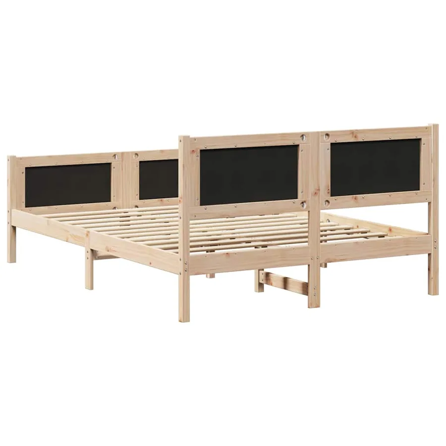 Cadre de lit Gris clair 140 x 200 cm Pin massif - 7