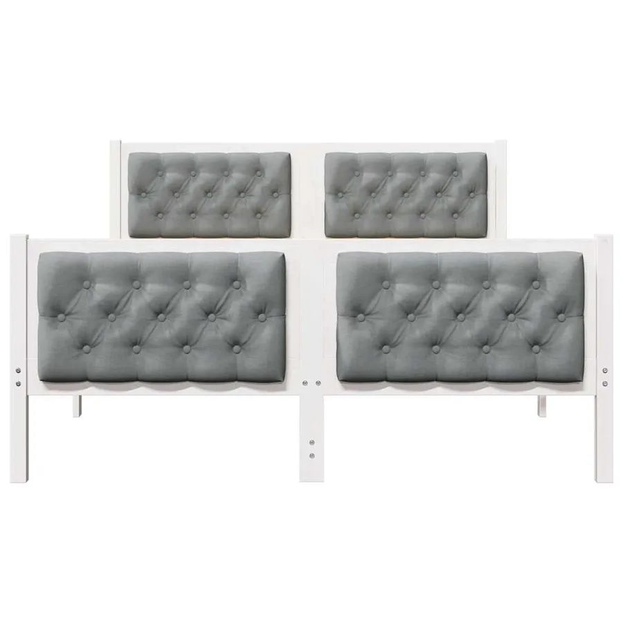 Cadre de lit Gris clair 140 x 190 cm Pin massif - 5