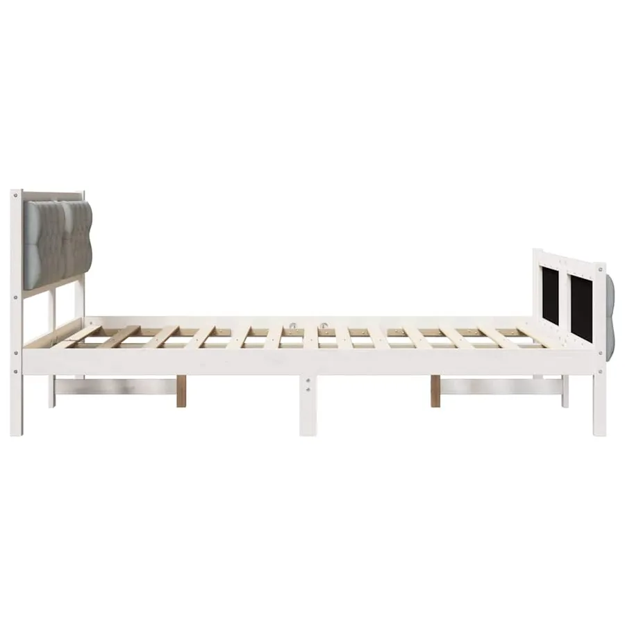 Cadre de lit Gris clair 140 x 190 cm Pin massif - 6
