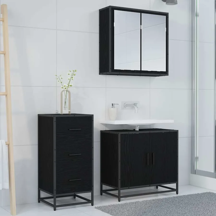 Buffet Chêne noir 35,5 x 35 x 76 cm - 4