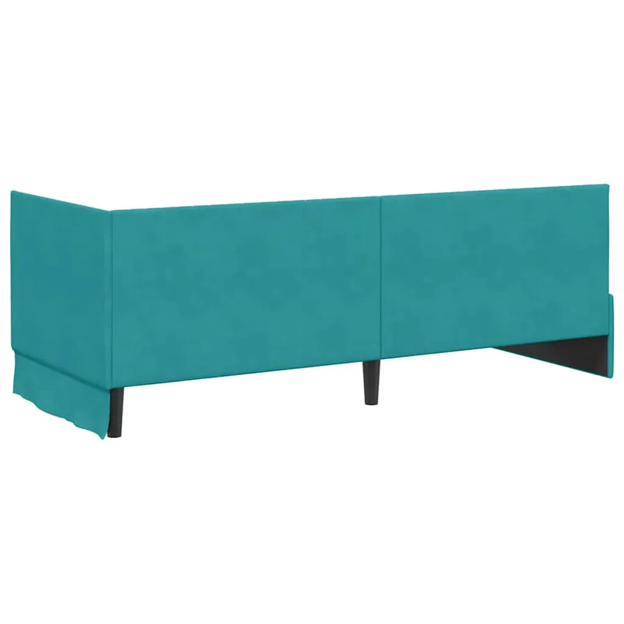 Cadre de lit d'angle avec matelas 2 pcs Turquoise Velours - 9