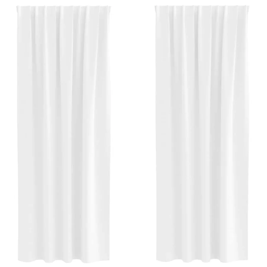 Rideaux occultants avec anneaux 2 pcs Blanc lumineux - 2