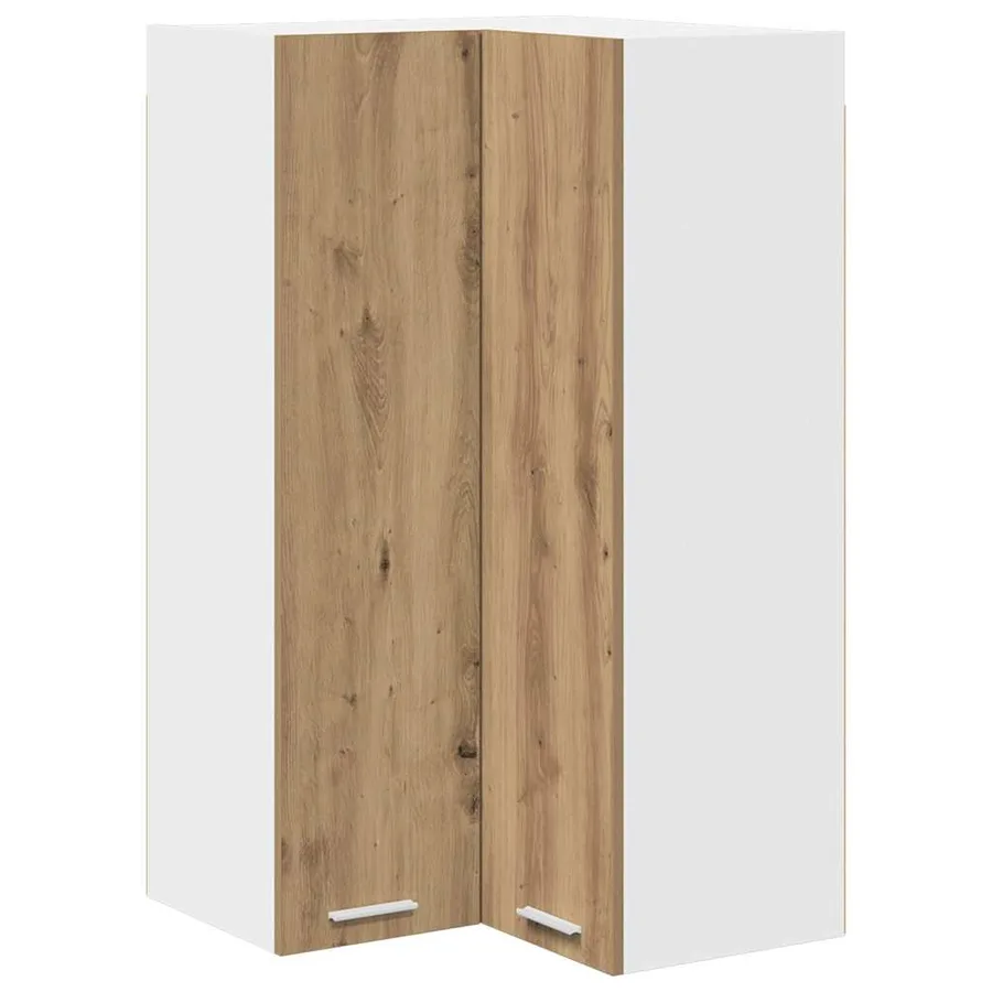 Armoire suspendue Chêne Artisan et Blanc 57 x 57 x 100 cm - 2