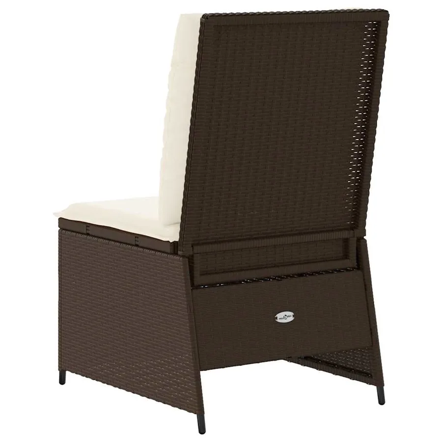 Canapé de jardin avec coussin Noir et blanc crème polyrotin - 6