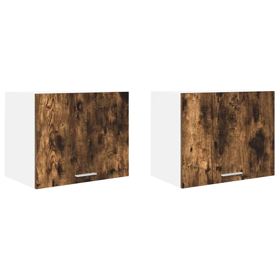 Armoire suspendue 2 pcs Chêne fumé et Blanc 50 x 31 x 40 cm - 2
