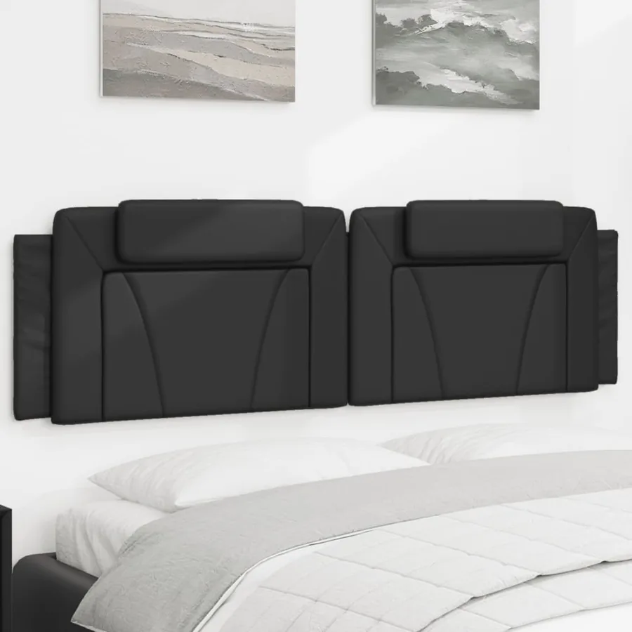 Coussin de tête de lit Viana noir 183 cm similicuir
