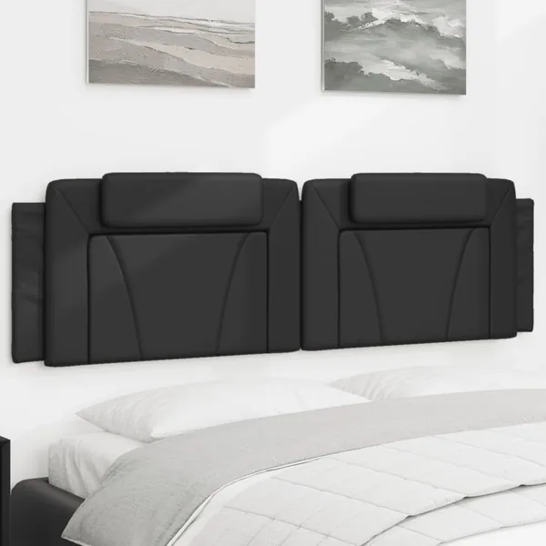 Coussin de tête de lit Viana noir 183 cm similicuir