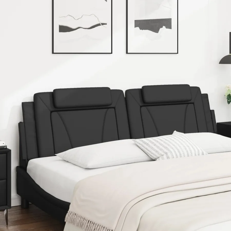 Coussin de tête de lit Viana noir 183 cm similicuir - 3