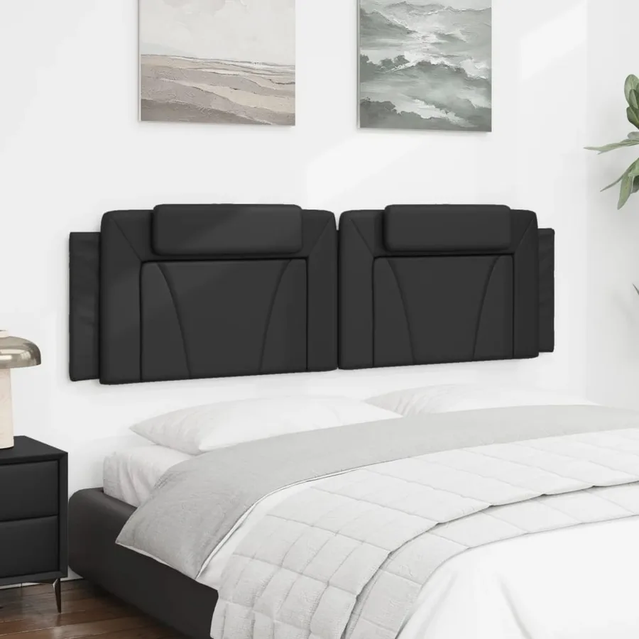 Coussin de tête de lit Viana noir 183 cm similicuir - 4