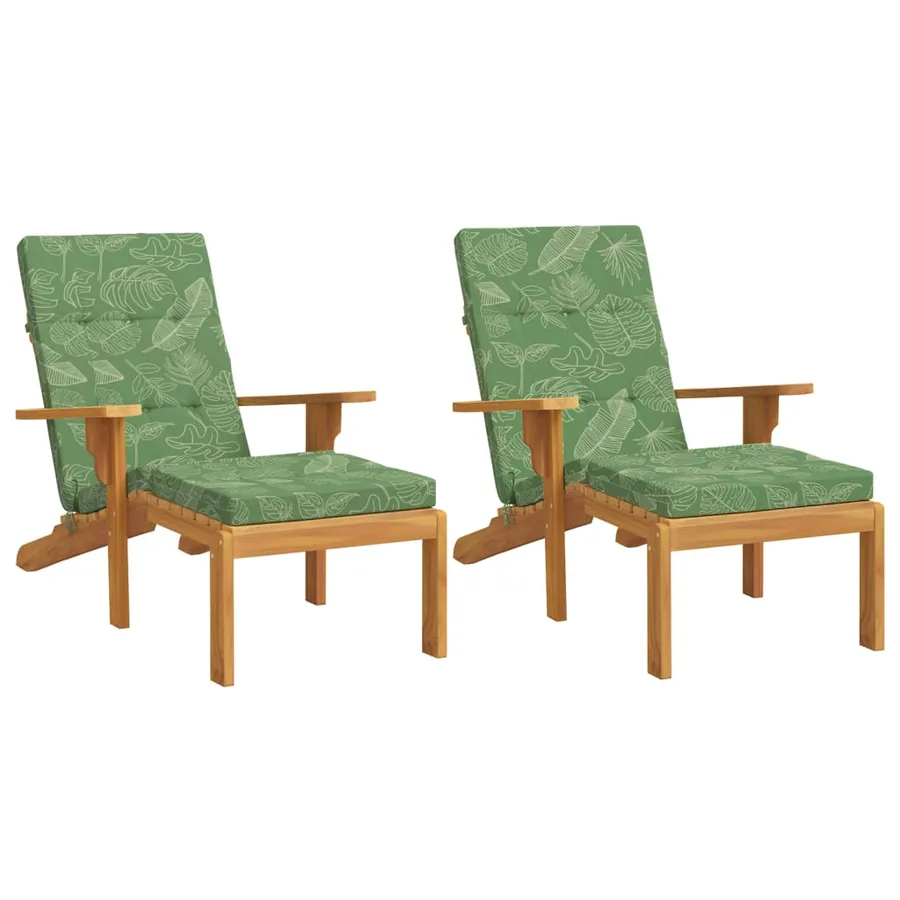 Coussins de chaise longue lot de 2 motif de feuilles - 3