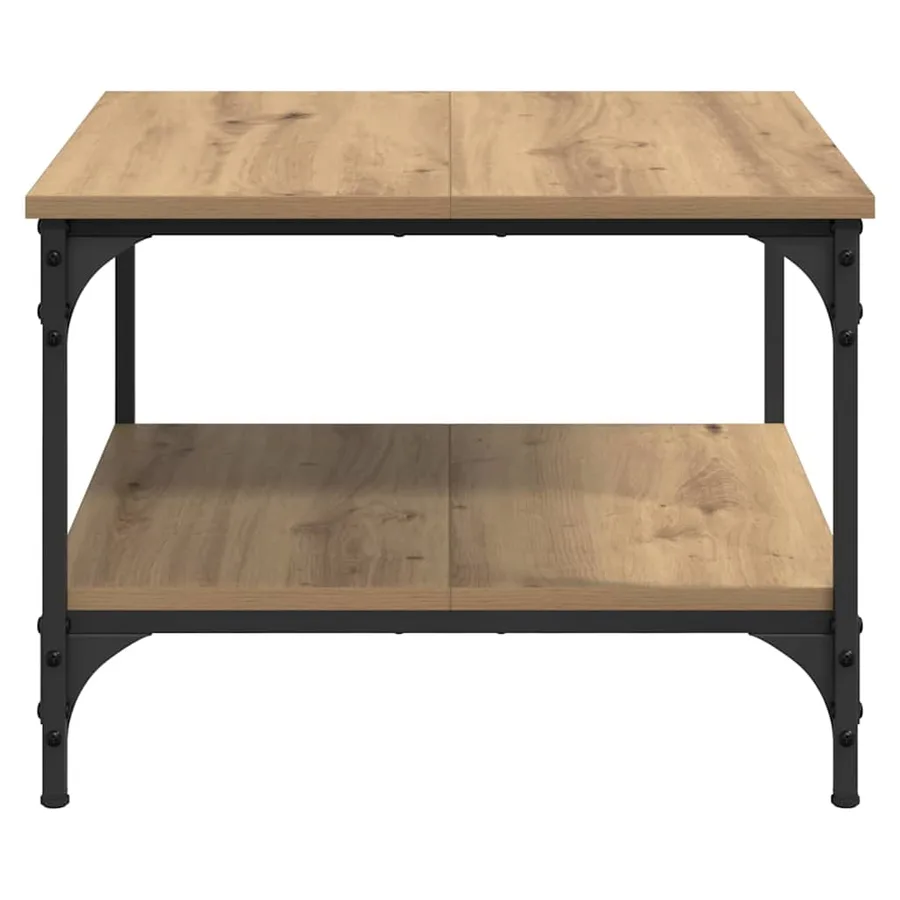 Table basse Chêne artisanal 55 x 55 x 40 cm Bois d'ingénierie - 5